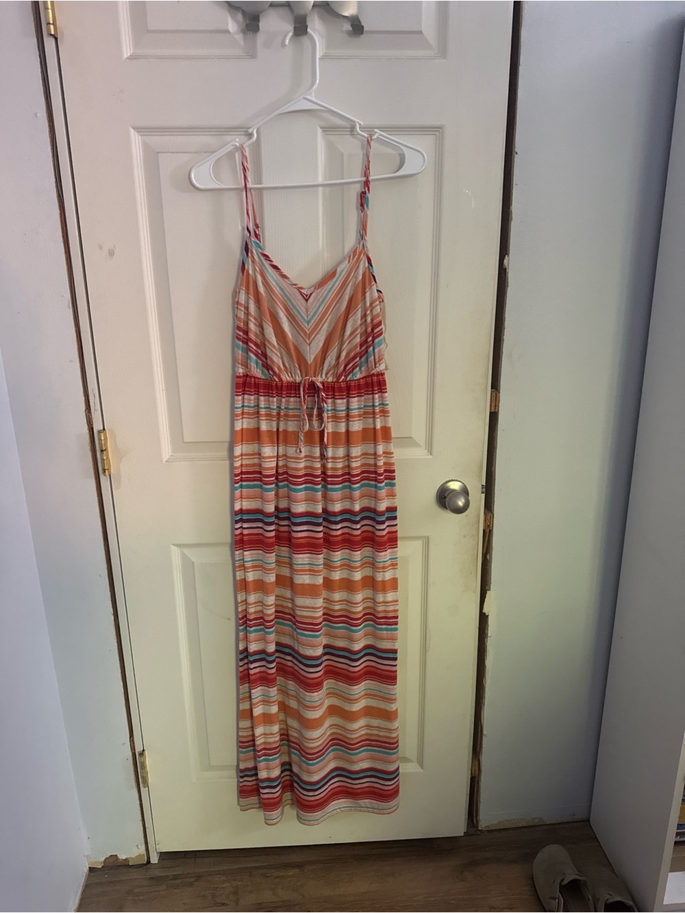Striped Spaghetti-Strap Maxi One-Piece Dress - Multi
